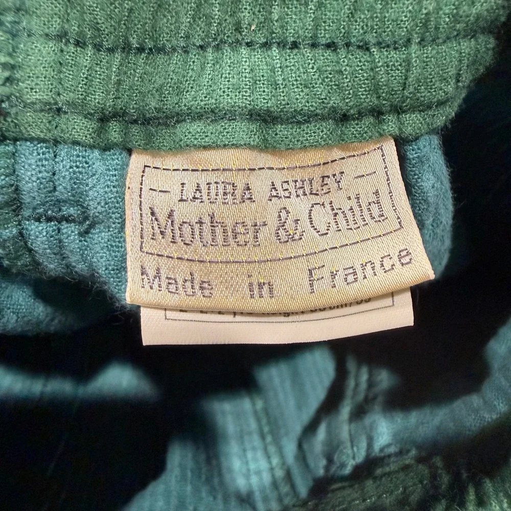 Laura Ashley Corduroy Pants Toddler 2-2.5Y Teal Green Excellent Vintage France